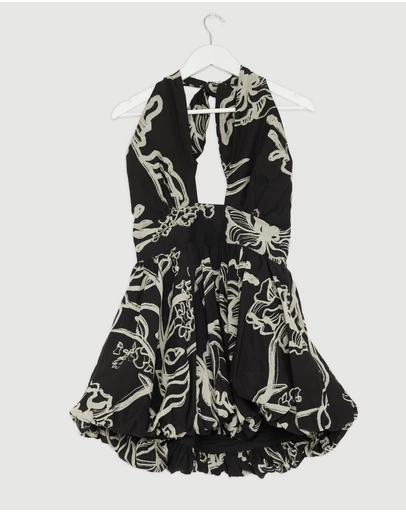 Revibe - Repaired Shona Joy Lila Halter Bubble Mini Dress - AU 10