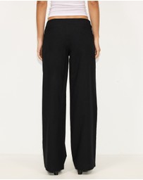 Dazie - Glow Up Linen Low-Waisted Pants
