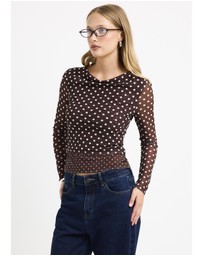 Alice In The Eve - Olivia Spot Mesh Top