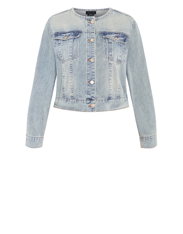 City Chic - Plus sizeTalia Denim Jacket - mid wash