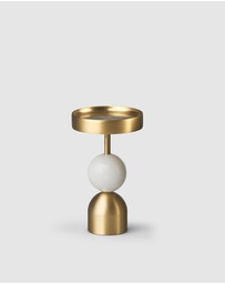 Black Blaze - Beaded Fountain Brass Candle Holder