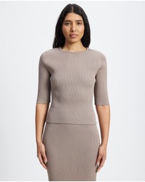 White By FTL - NEW DEE RIB KNIT TOP