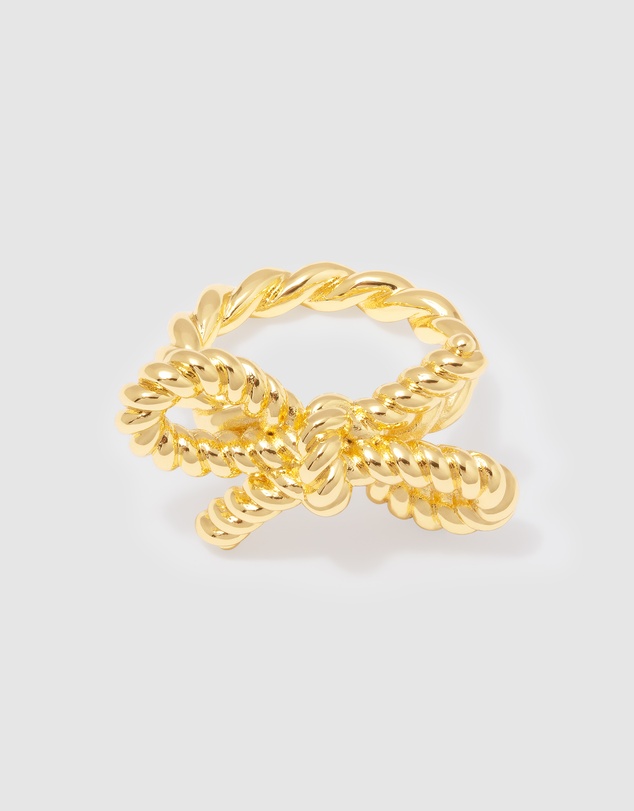 Wanderlust + Co - Ribbed Bow Gold Ring