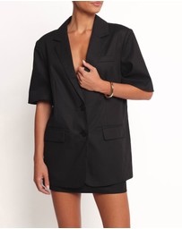 Petal & Pup - Brielle Short Sleeve Blazer Top - Black