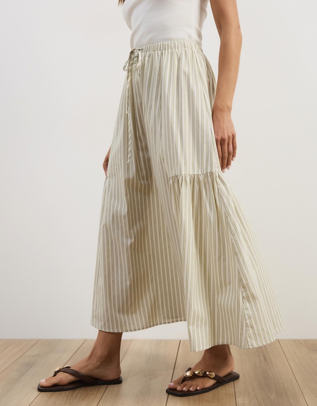 Atmos&Here - Vienna Cotton Gathered Midi Skirt