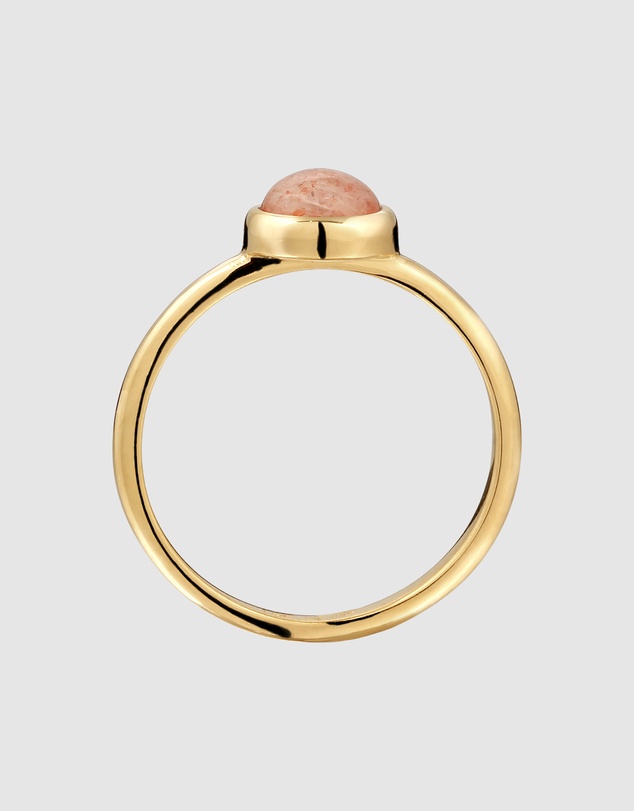 Elli Jewelry - Ring Feldspar 925 Sterling Silver Gold-Plated