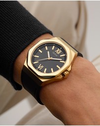 GUESS - Guess Men's Black Gold Tone 41.5mm Analogue Watch
