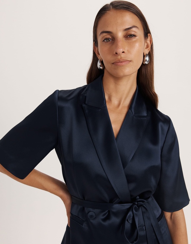 SABA - Sallee Satin Short Sleeve Belted Jacket