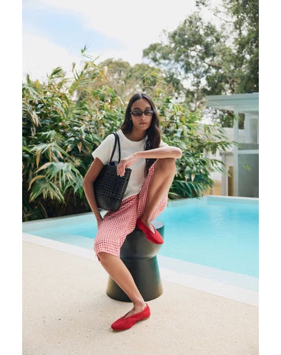 AERE - Romy Linen Gingham Capri