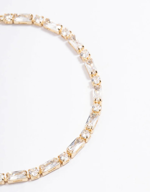 Lovisa - Gold Plated Baguette Stone Toggle Tennis Bracelet