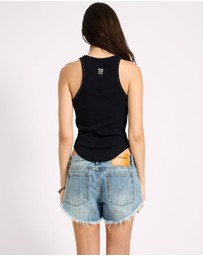 ONE TEASPOON - Hand Beaded Ramone Tank - Black