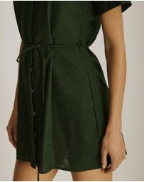 Atmos&Here - Cara Tie Waist Mini Shirt Dress