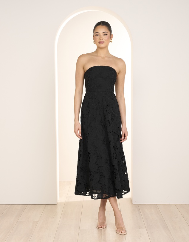Nellie Strapless Midi Dress by Pilgrim Online | THE ICONIC | Australia