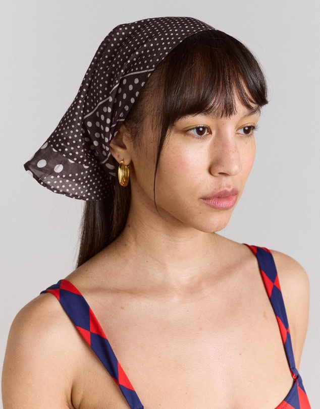 Damson Madder - Frill Edge Headscarf