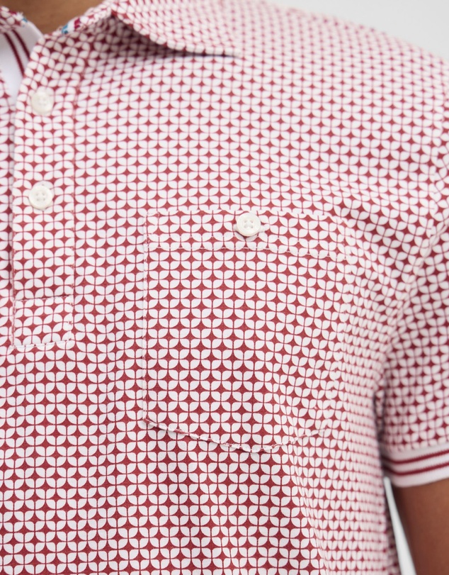 Oxford - Milo Print Jersey Polo With Pocket