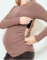 Soon Maternity - Base Soft Rib Feeding Top