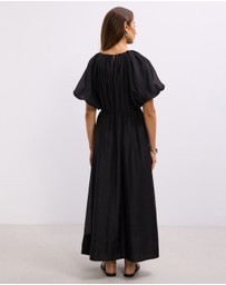 The Fated - Noa Puff Sleeve Midi Dress