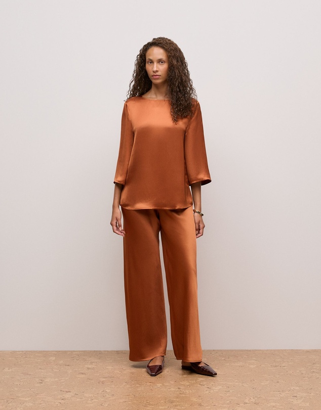 Trenery - Satin Bias Cut Pant in Sierra