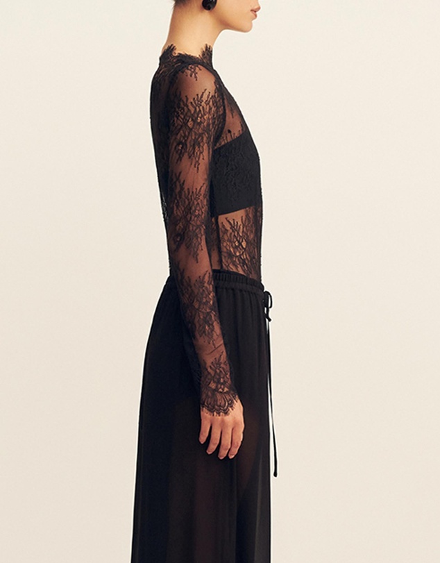 Shona Joy - Lambent Lace Long Sleeve Bodysuit