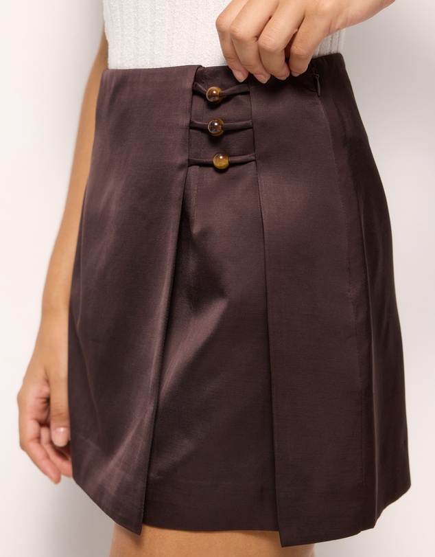 AERE - Satin Beaded Wrap Skirt
