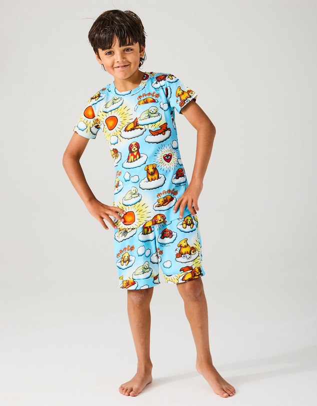 Kip&Co - KipCo x Mambo Puppies Organic Cotton Short Sleeve Tee Short Pyjama Set - Kids