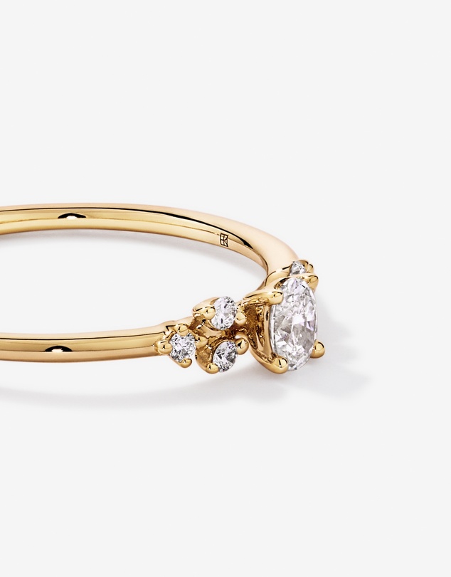 Michael Hill - 0.20TW Oval and Round Brilliant Laboratory-Grown Diamond Promise Ring in 10kt Yellow Gold