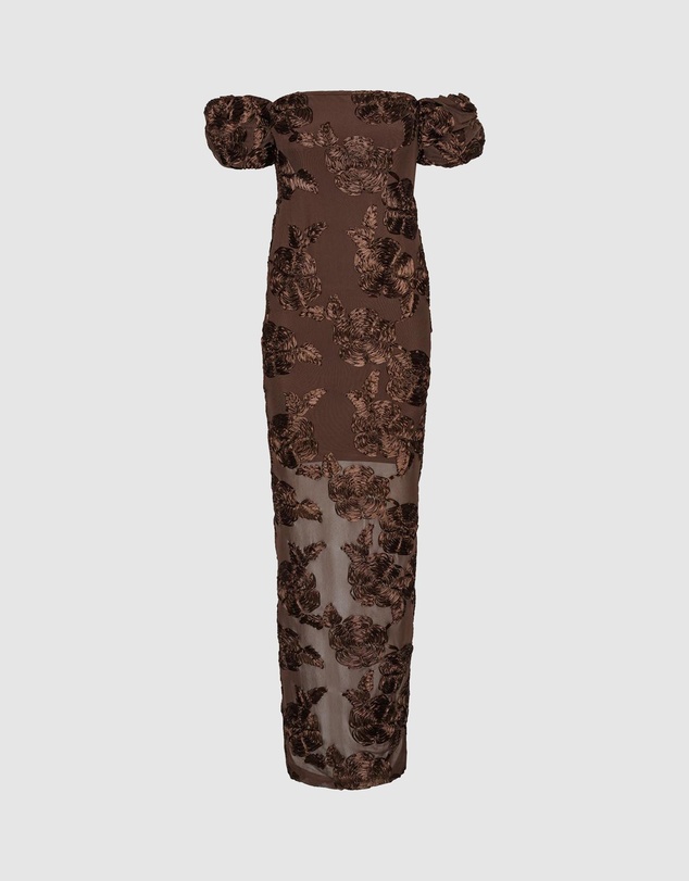 ROTATE - Flower Mesh Maxi Dress