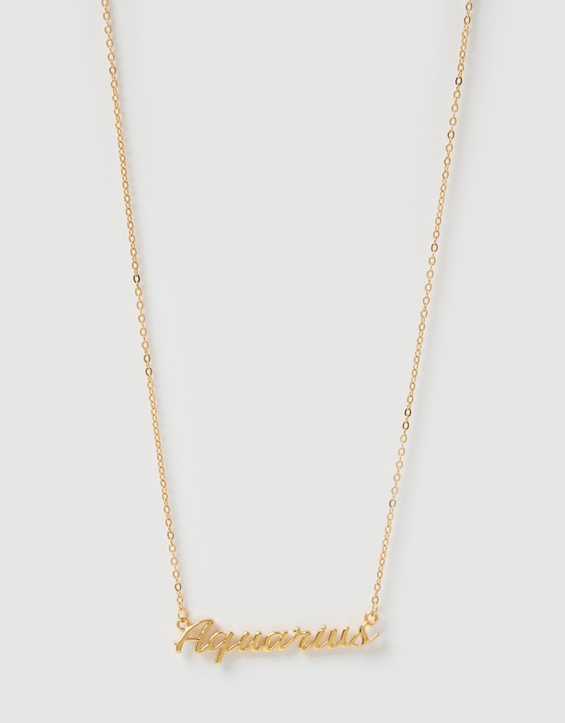 Izoa - Aquarius Written Star Sign Necklace