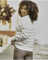 Sosandar - Stripe Quarter Zip Jumper