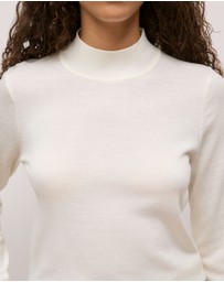 Trenery - Merino Mock Neck in Ivory