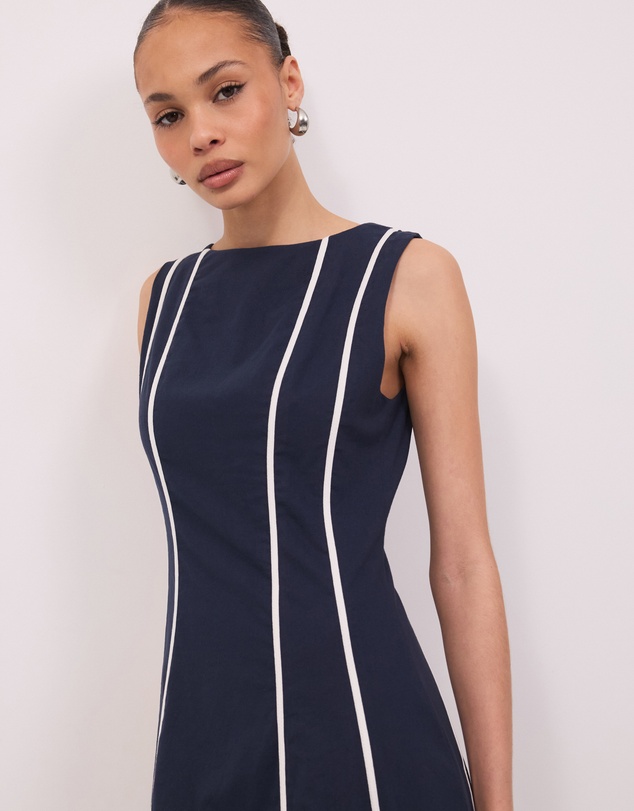 Calli - Zara Contrast Seam Midi Dress