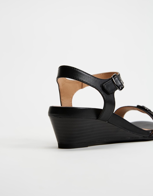 Mia Vita - Nadia Wedge Sandal - Black