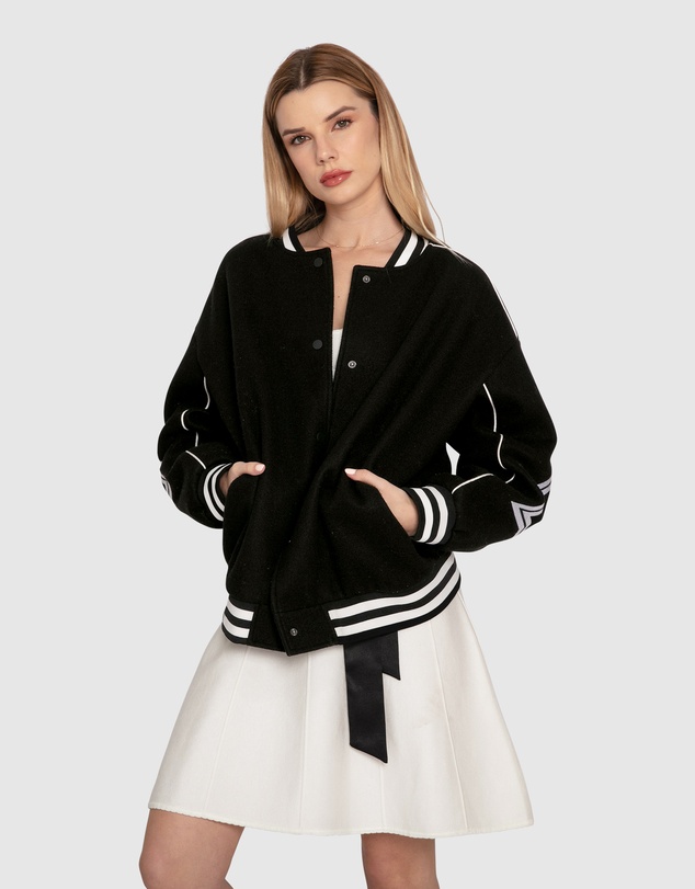 Belle & Bloom - Hold Me Close Letterman Bomber