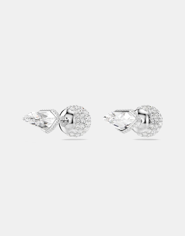 Swarovski - Lucent Stud Earrings, Pava, Ball, White, Rhodium-Plated