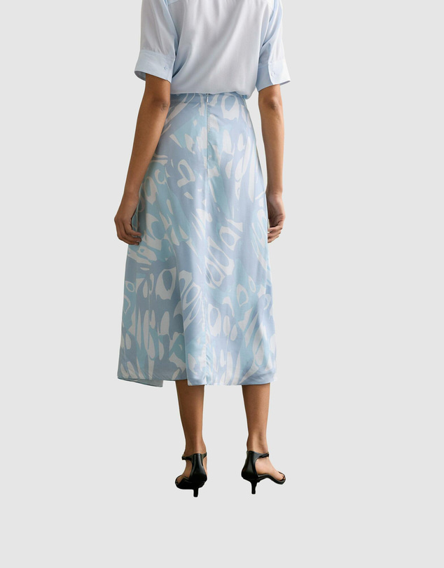 Trenery - Draped Twill Butterfly Print Pleat Detail Skirt