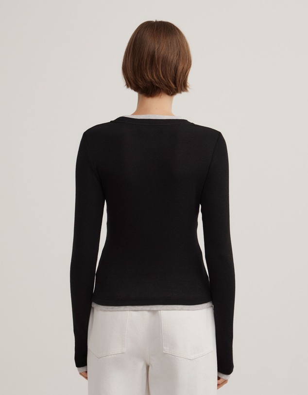 Witchery - Contrast Trim Long Sleeve Top
