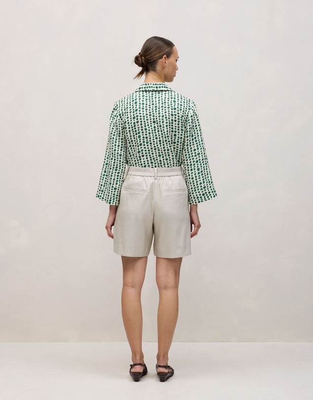 Trenery - Yarn Dyed Linen Blend Tailored Short in Flax
