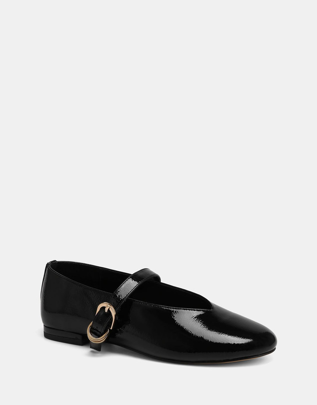 Wittner - Dakota Casual Flats Black Crinkle Patent