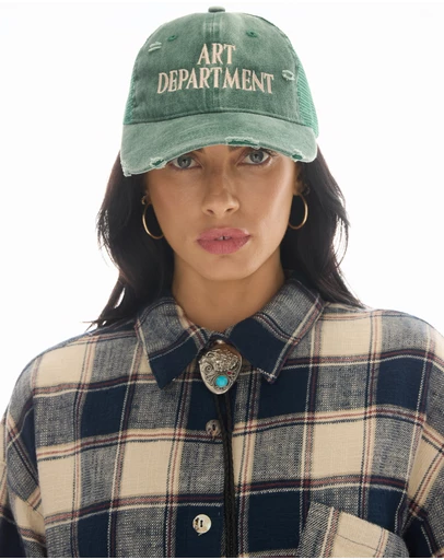 THE TALES - Destroyed Art Department Green Trucker Cap