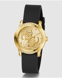 GUESS - Guess Ladies Black Gold Tone 36mm Analogue Watch
