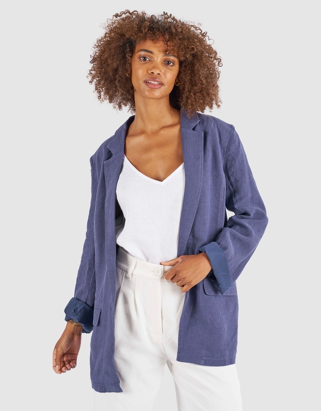 CAMIXA - Jackie Oversized Linen Blazer Jacket