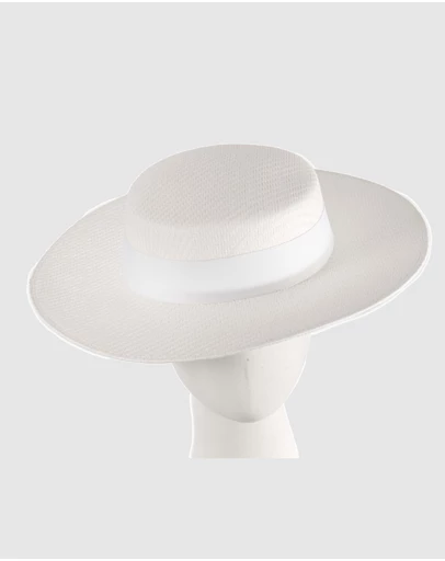 Max Alexander - White Boater Hat