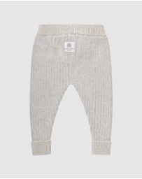 Kynd Baby - Organic Chunky Rib Knit Pant in Snow Marle