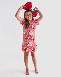 Kip&Co - I Love Christmas Spot Organic Cotton Short Sleeve Nightie - Kids