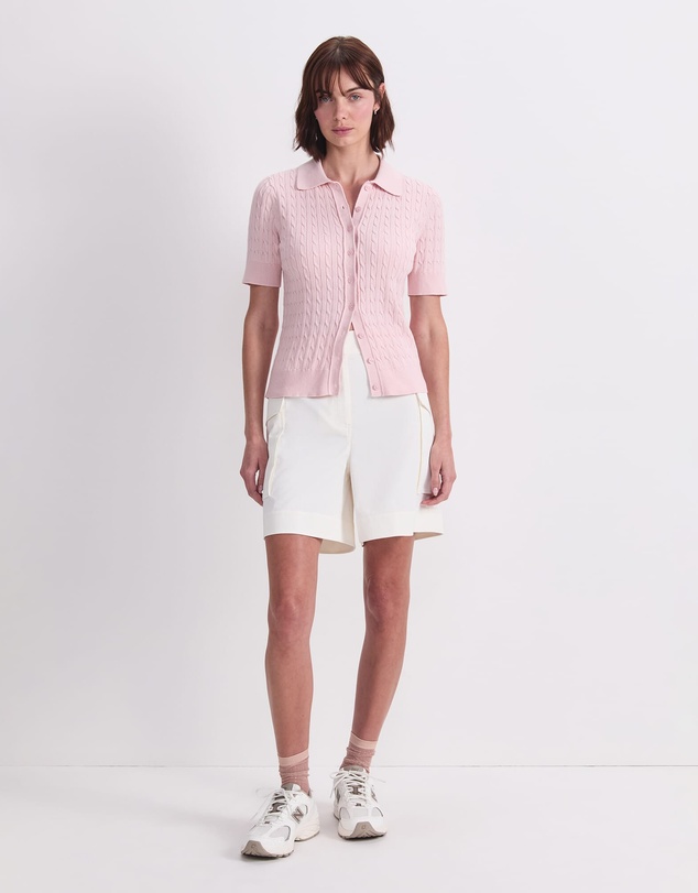 Sportscraft - Cotton Cable Short Sleeve Knit Top