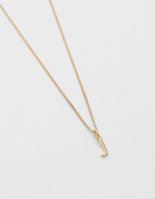 Kirstin Ash - J Outline Initial Necklace