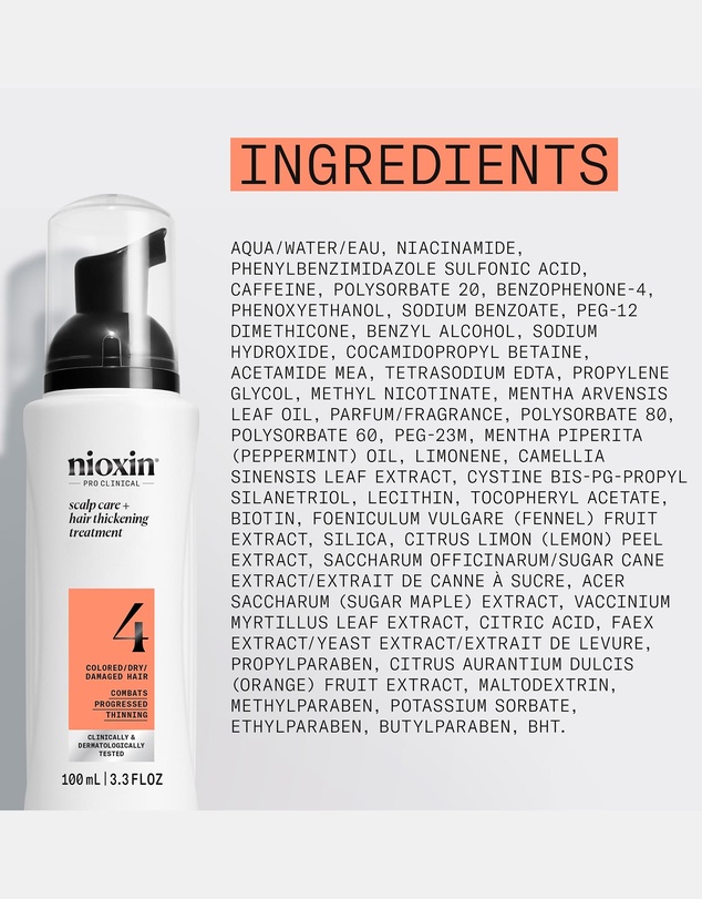 Nioxin - Nioxin System 4 Scalp + Hair Thickening Treatment- Serum For Damaged Hair With Progressed Thinning 100ml