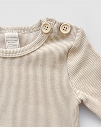 WITH LOVE FOR KIDS - Basics Thick Ribbed Long Sleeve Onesie - Babies