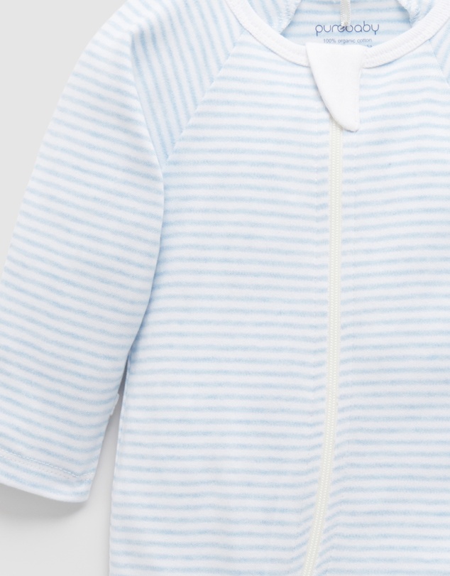 Purebaby - Zip Growsuit & Hat Set-Babies