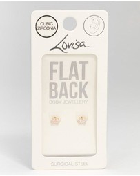 Lovisa - Gold Plated Surgical Steel Cubic Zirconia Mini Flower Flat Back Earrings 2-Pack